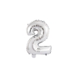 Ballon Foil Mini Chiffre 2 argent N16 pa