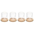 Coffret 4 Tasses Bamboo+Verre 8Cl