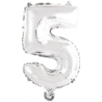 Ballon Foil Mini Chiffre 5 argent N16 pa
