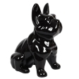 Statue Bulldog Ceramique Noir 30Cm
