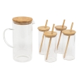 Coffret 1 pichet + 4 verres avec pailles