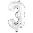 Ballon Foil Mini Chiffre 3 argent N16 pa