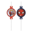 4 Pailles en papier Spiderman