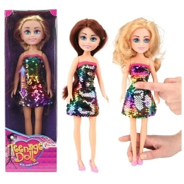 Poupée adolescente 33cm robe paillette