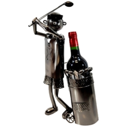 Porte-bouteille vin métal Golfeur 53 cm