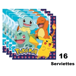Pokemon 16 Serviettes 33cm