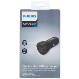Chargeur de voiture Philips Type C USB A