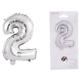 Ballon Foil Mini Chiffre 2 argent N16 pa