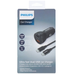 Chargeur de voiture Philips + câble 1m