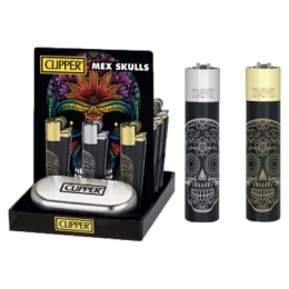 Briquets Clipper tête mort mexicain