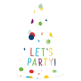 8 Chapeaux Party cone papier Confetti Bi