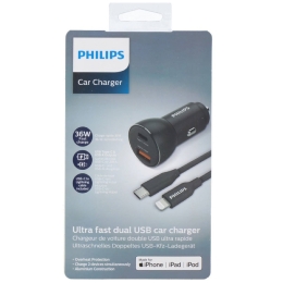 Chargeur de voiture Philips + câble 1m