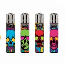 Briquets (E=48) CLIPPER colorful skulls1