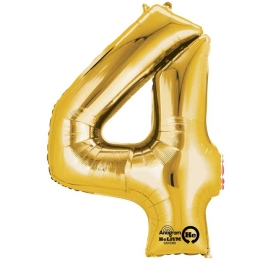 Ballon Foil Minishape Chiffre  4  Or A05