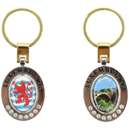 Porte-clés ovale "Luxembourg" deux côtés