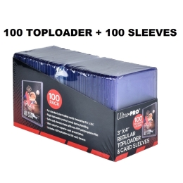 100 PROTECTIONS Toploader Rigide + Sleev