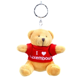 Porte-clés ours en peluche "I love Luxem