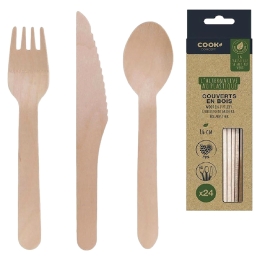 Couvert En Bois 16Cm 24 Pièces