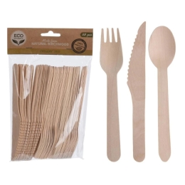 Set de 48 Couverts en bois