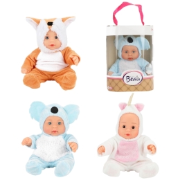 BEAU Poupée bébé 22,5cm dns costume anim