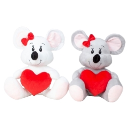 Peluche Souris Avec Coeur 23Cm