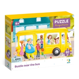 Puzzle Bustle near the bus, 60 pieces