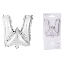 Ballon Foil Mini Lettre W Argent N16