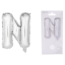 Ballon Foil Mini Lettre N argent N16 paq