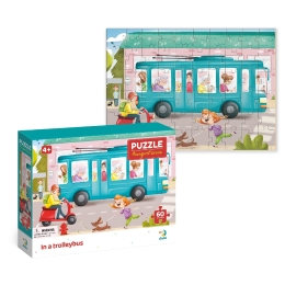 Puzzle In a trolleybus, 60 pieces