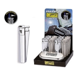 Briquet Clipper tempête Metal Silver