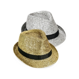 Chapeau Trilby Argent et Or