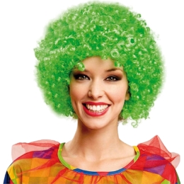 PERRUQUE CHEVEUX BOUCLÉS VERTS 80 Gr.
