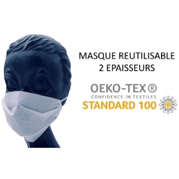 Masque réutilisable 2 épaisseurs OEKOTEX