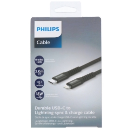 Câble tressé charge et sync Philips 2m