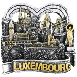 Magnet 3D "Luxembourg"- Herzumriss, Silb