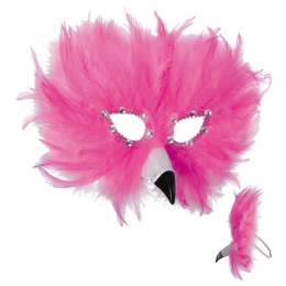 Feder-Maske Flamingo