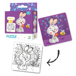 Coloring Puzzle 2 in 1 Leveret