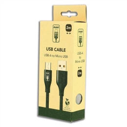 PLUGIT USB-A MICRO USB CABLE 2M BLACK NY